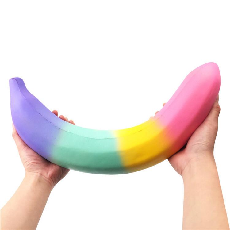 Pu Foam Banana Stress Relief Toy With Realistic Fruit Design For Kids And Adults