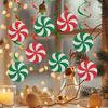 Christmas Candy Hanging Swirls Glitter Green Red White Candies Garland Banners Christmas Party Ceiling Streamer for Baby Shower Birthday Wedding Decor