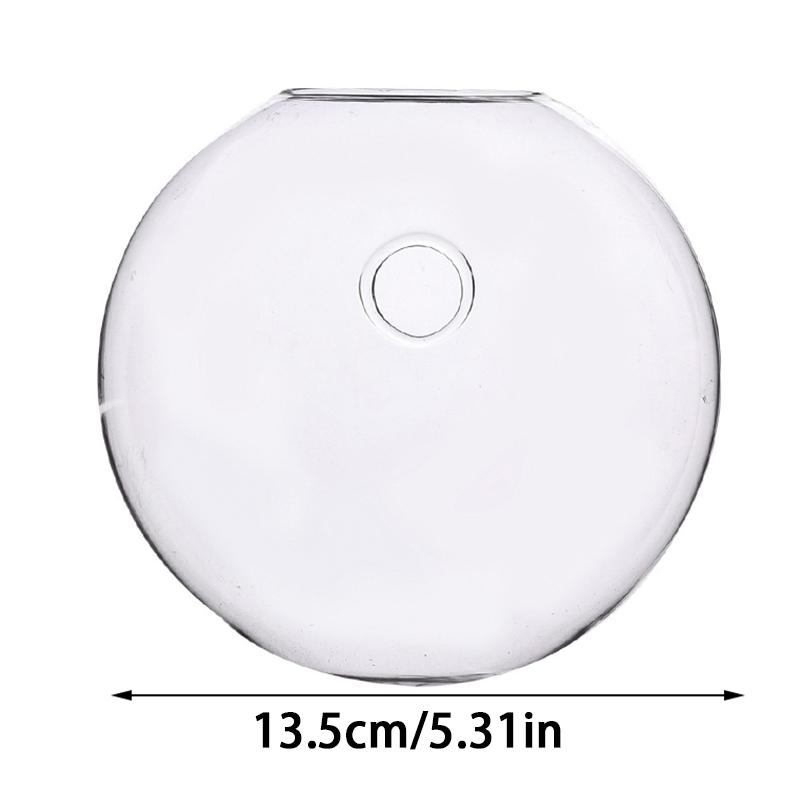 1Pcs Semi-Circular Flower Vase Wall Hanging Glass Fish Tank Container Hydroponics Planter Pots Office Home Garden Decoration