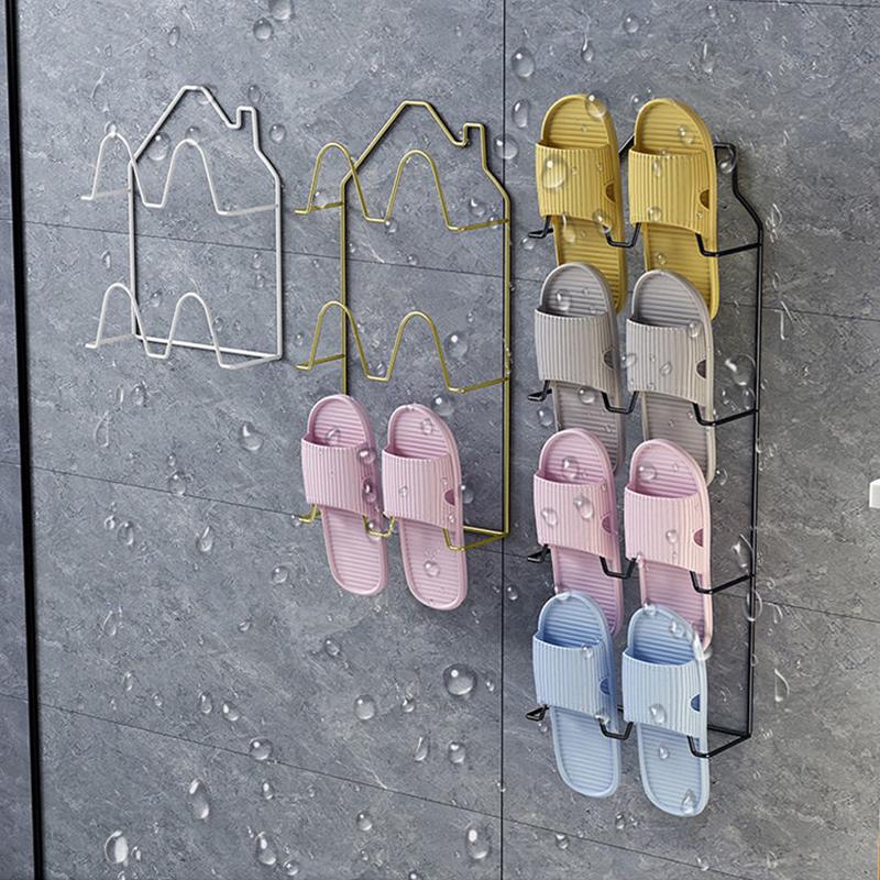 Bathroom Slippers Rack Simple Shoe Rack Door Hook Rack Shoe Rack Door Strong Hook Multifunctional Household Shelf Home Organizer