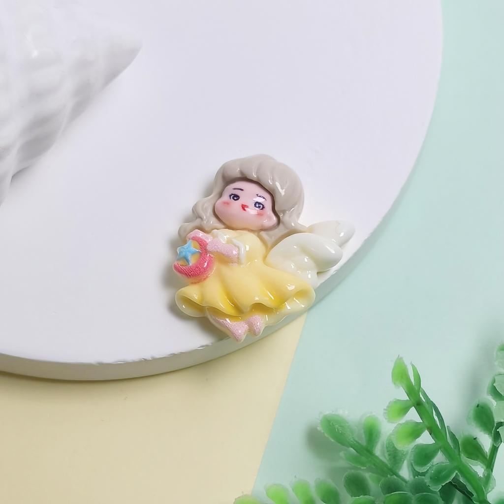 100Pcs Cute Resin Cartoon Angel Girl Series Flat Back Cabochons Scrapbooking DIY Jewelry Craft Decoration Accessories