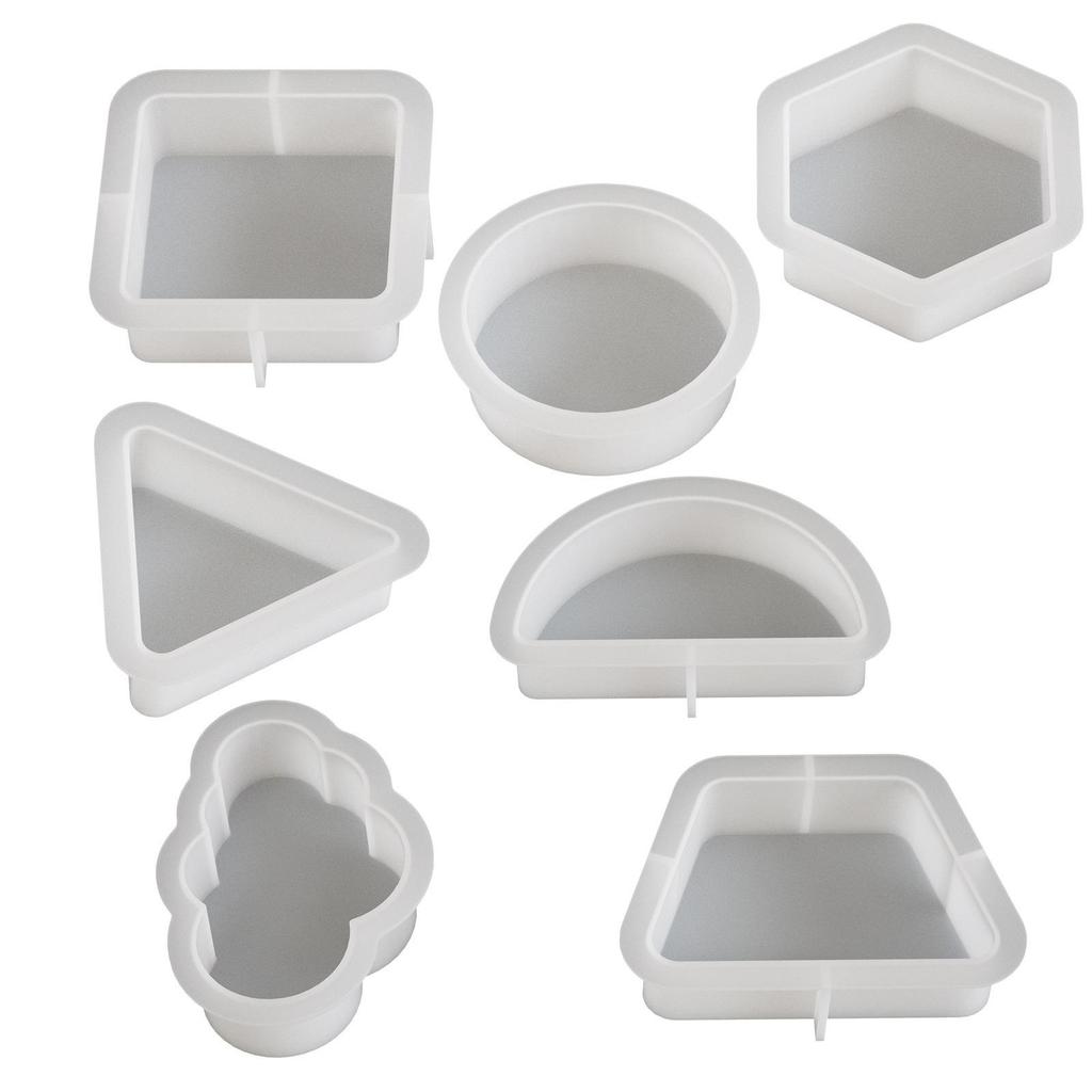 DIY Silicone Mold for Triangle, Square, Circle, Pentagon, Semicircle, Trapezoid, and Cloud Aromatherapy Plaster Candles