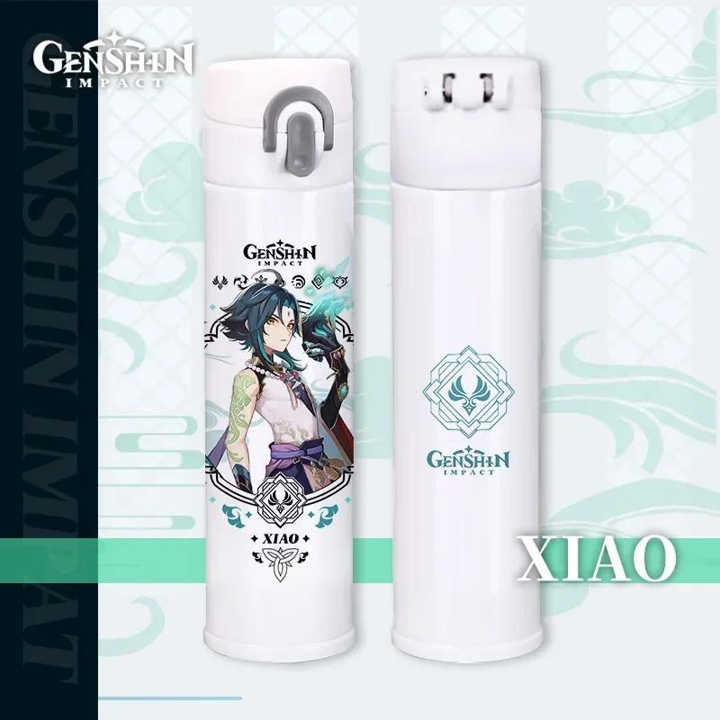 Genshin Thermos Cup Bottles Zhongli Beelzebul Genshin Impact Insulated Bottles Anime Coffee Water Cup Mug Vacuum Thermos Flask