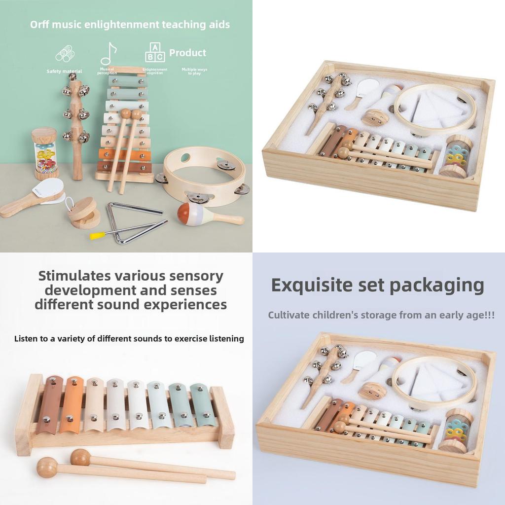 Percussion Instrument Baby Soundboard Shaking Bell With Wooden Handle For Music Education And Play