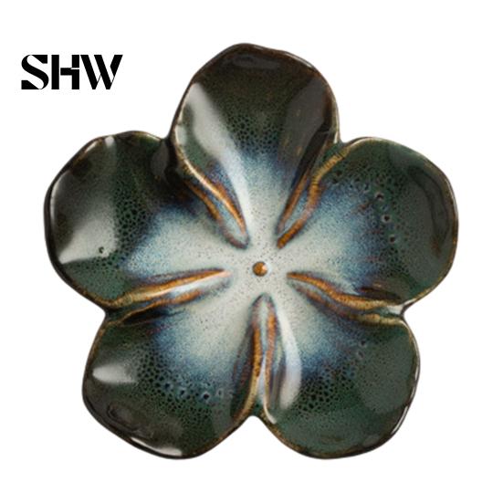 Retro Glaze Dipping Bowls Cherry Blossom Sauce Dish, Ceramic Sushi Soy Bowl, Small Unique Kiln Change Tableware Decorative Seasoning Appetizer Serving