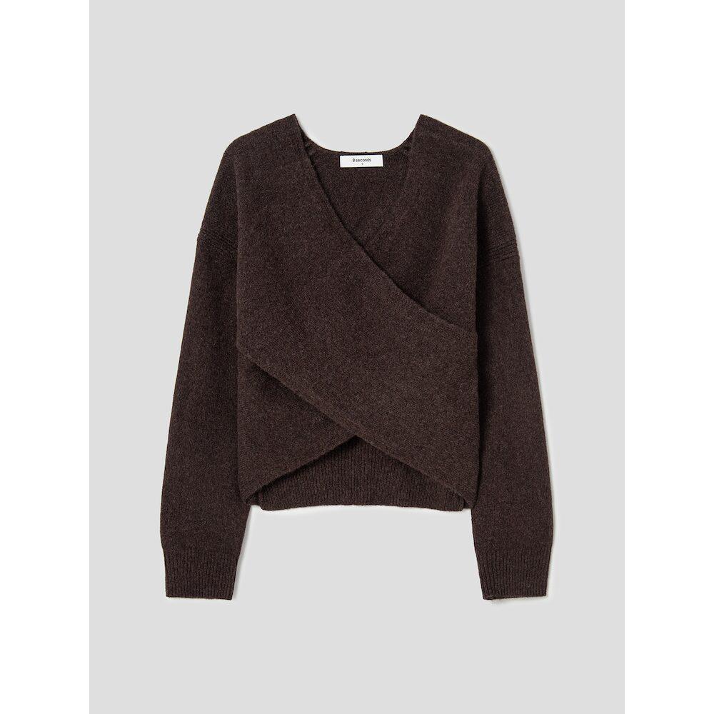 8SECONDS Front Wrap Pullover Brown