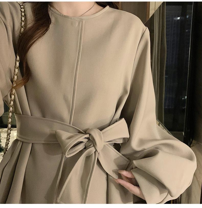 2025 Autumn Retro French Loose Trench Coat – Women's Versatile Mid-Length Slimming Design