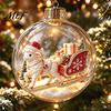 Decorative Hanging Balls Glowing Christmas Story Ornament, Light?Up Mini Holiday Scene Ball with Warm Party Favors LED Light, Clear Plastic