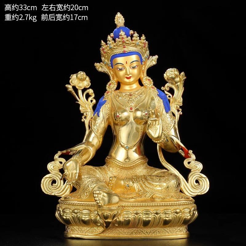 Longevity Buddha pure copper Tibetan Tantra gilt 7 inches 10 inches 15 inches Buddha statue for salary Bronze Buddha statue orna