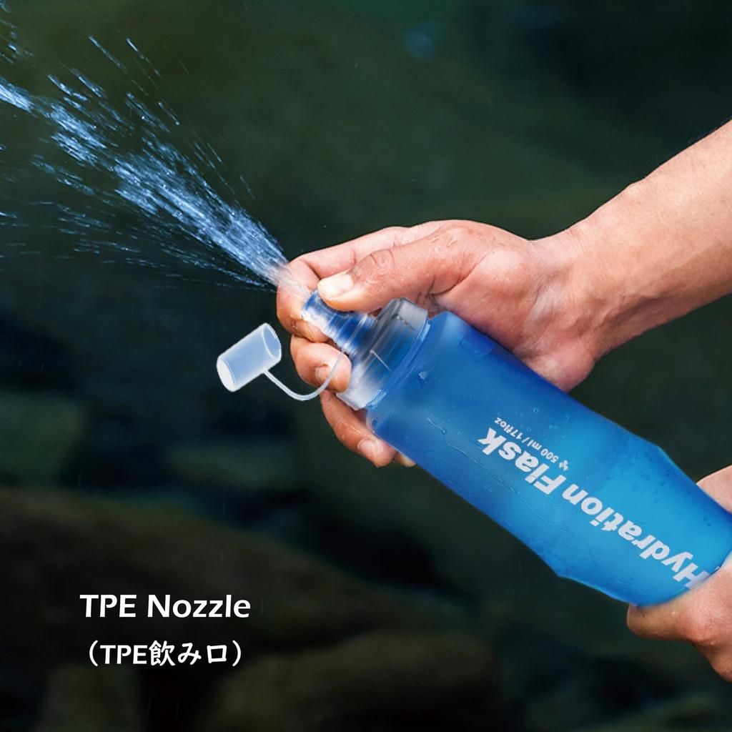 TRIWONDER Soft Flask Running Hiking Water Foldable Water Bottle with Dustproof Trail Soft Water Bottles Pack of Bottle, Bottle, Hydration, Cap,