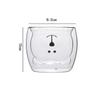 Cute Cups Of Coffee Tea Glasses Drinking Glasses Coffee Glass Double-Walled Insulating Glass Espresso Cup Bear Cat Mug (Happy Bear)