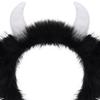 Fuzzy Devil Horn Headpiece Halloween Party Supply Furry Hairband With Lightweight Design Halloween Hair Ornaments