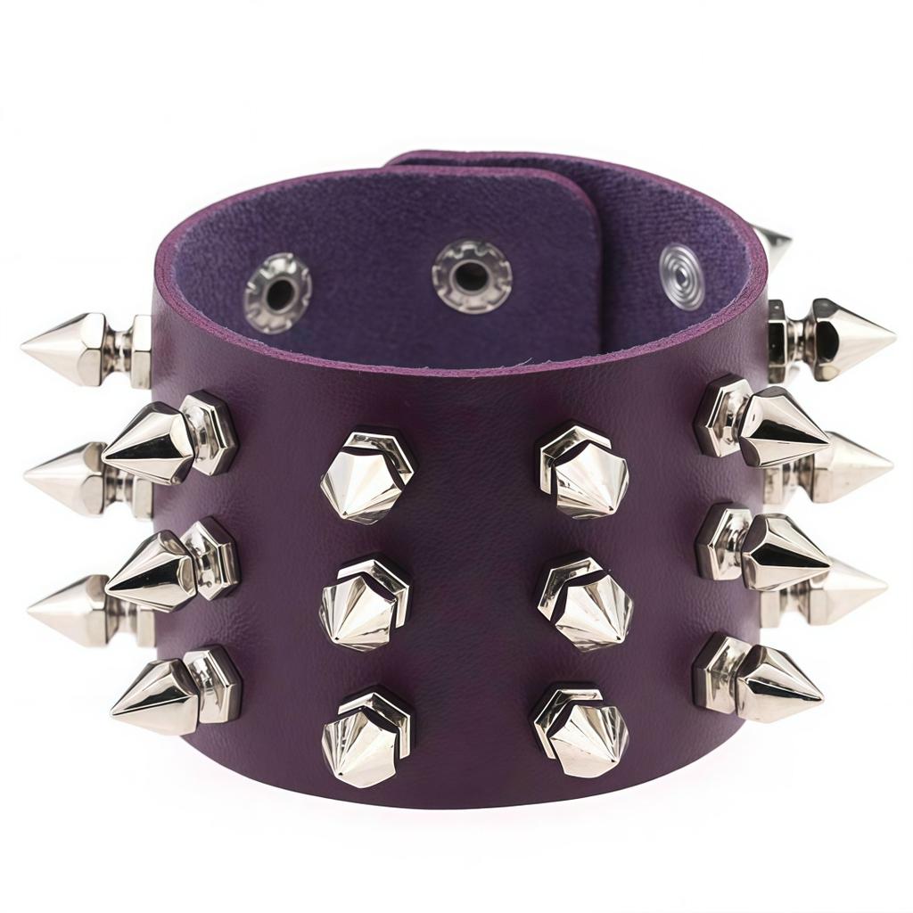 DIEZI Punk Gothic Goth Men Leopard Bracelet For Women Men Harajuku Vintage Black PU Leather Rivet Charm Bracelet Bangles Jewelry