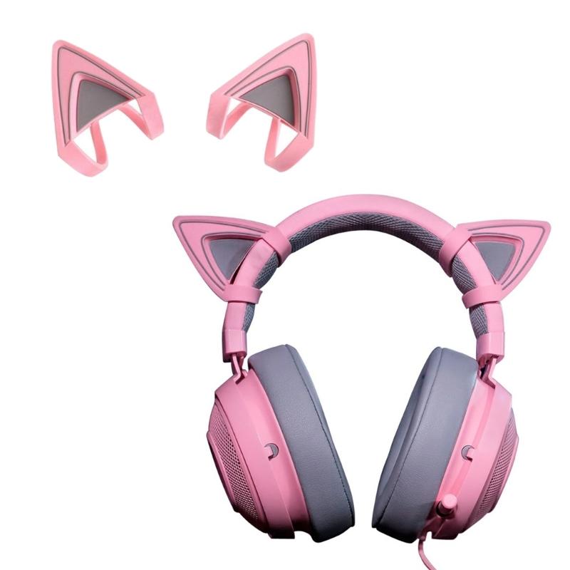 Silicone Cat Kitty Ears Lovely Attachable Accessory for Kraken V2 special/Kraken 2019/ Kraken TE /7.1 V2 Headphone