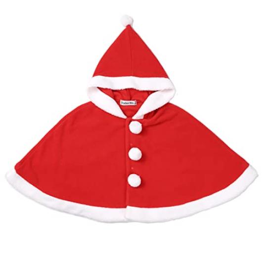 

Флисовая накидка с капюшоном Детский косплей Санты Костюм Санты Детский для беременных Кигуруми Санты Кигуруми Ромпер [MiniBeans] [Санта] [Накидка Санты] &