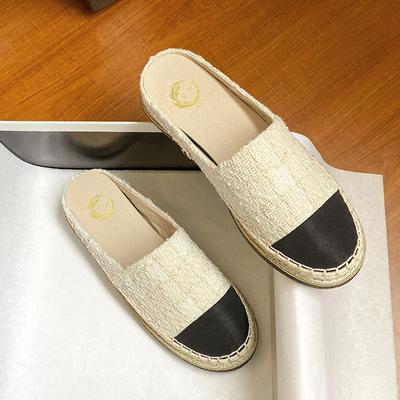 Fashion Round Toe Colorful Knitting Slippers Women Straw Pattern Fisherman Shoes Female Espadrilles Slides Cozy Summer Outdoor Slippers