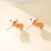 1 Pair Cartoon Animal Bite Earrings Multi Shapes Shark Hippo Dinosaur Whale Resin 3D Biting Ears Stud Earrings Christmas Jewelry Gifts