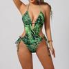 European and American One-piece Leopard Print Sexy Slim-fit One-piece Swimsuit