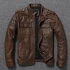 Chinesische Größe Lässige Lederjacke Herren Echtes Rindsleder Retro Vintage Lederjacken Herrenjacken Chaqueta De Cuero Para Hombre Casacos