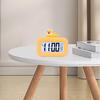Alarm Clock with Backlight Power Saving Timing Function One Click Snooze Pink Strawberry Design Desktop Electric Digital Clock for Learning