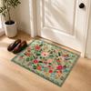 Tappeto d'ingresso floreale, Zerbino colorato con fiori retrò, Tappeto lavabile antiscivolo per porta d'ingresso, soggiorno, camera da letto, bagno