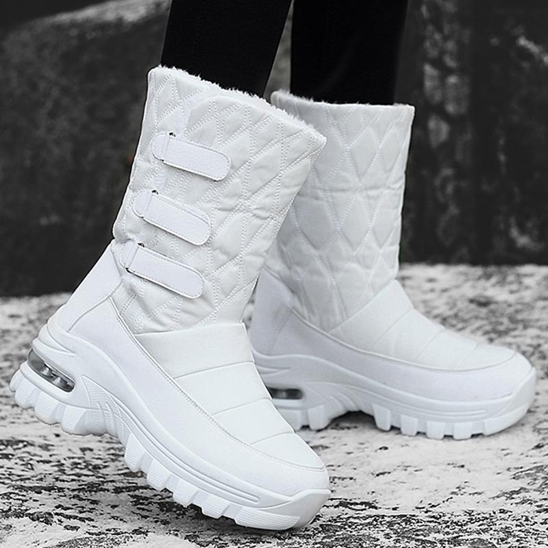Modische Stiefel Damen Plateauschuhe für Damen Weiche Schneeschuhe Frau Lässig Warm halten Damenschuhe Mode Flache Winterstiefel Botas Mujer