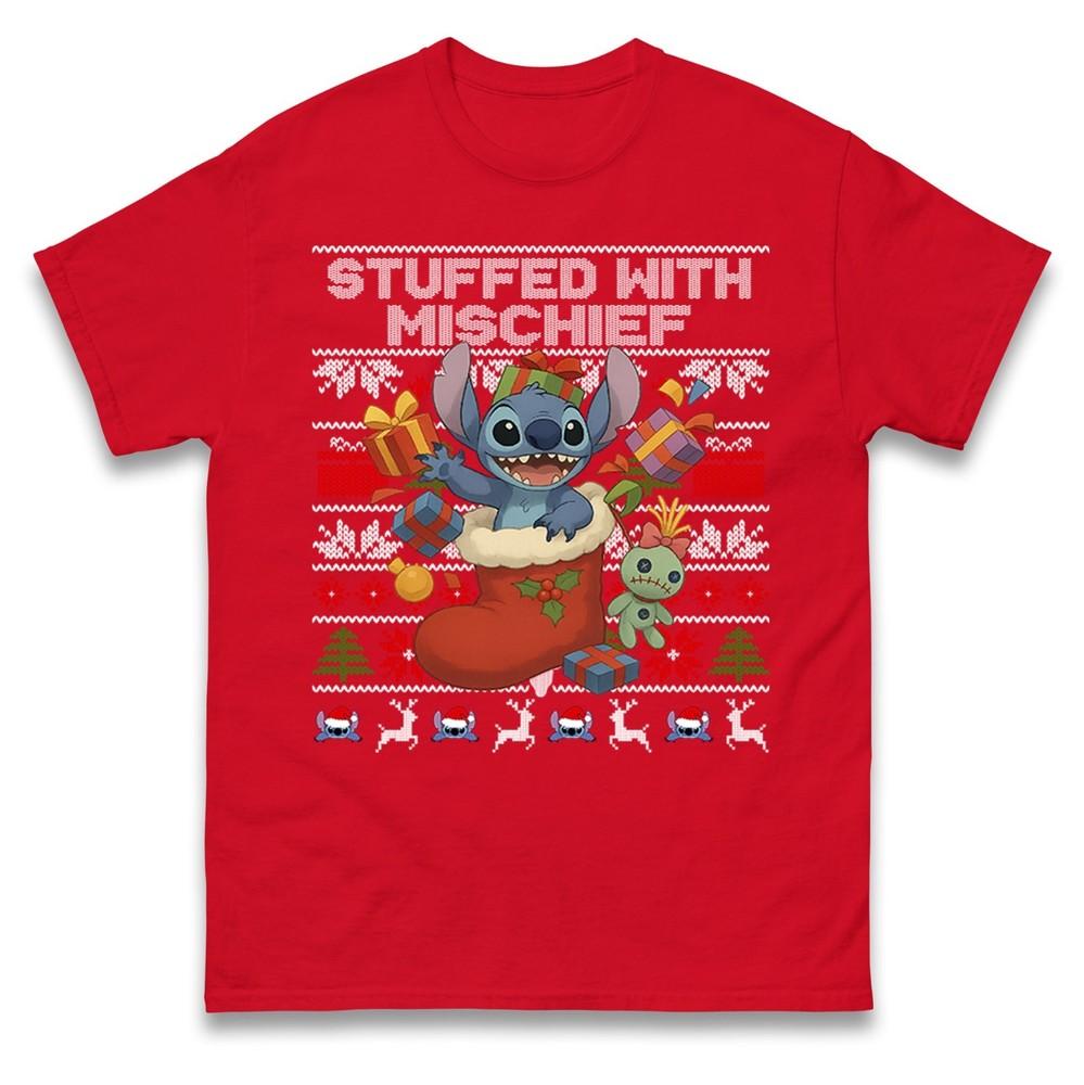 Lilo Stitch Christmas T Shirt Funny Stitch Xmas Unisex Tee Shirt Gift Top S