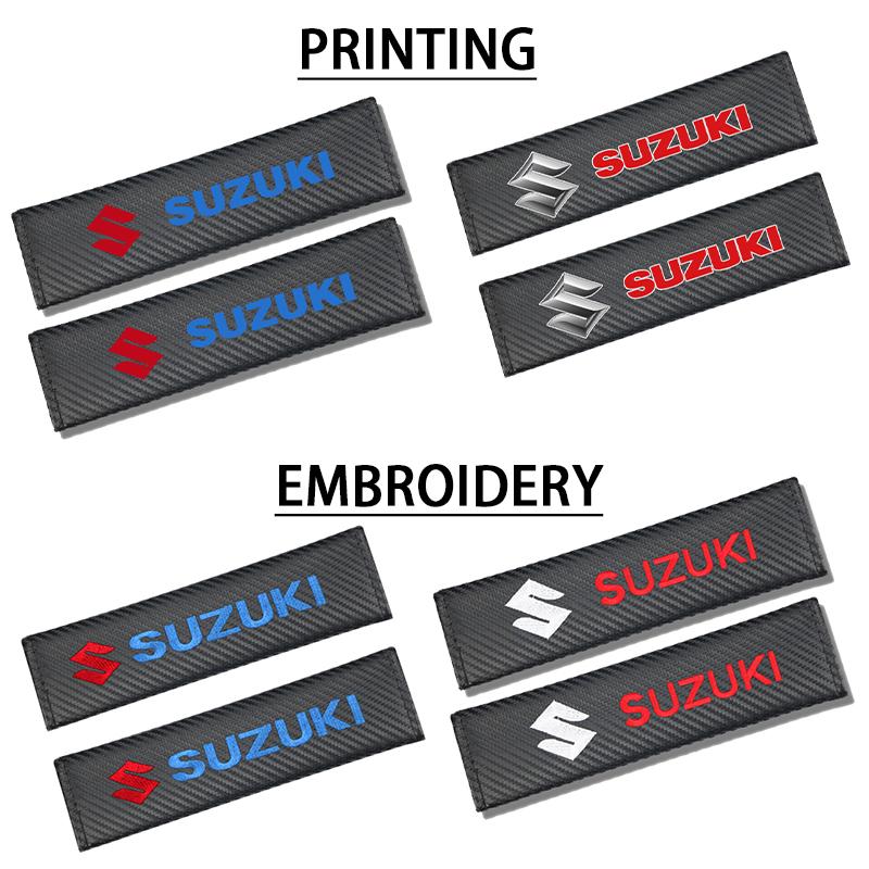 Car Accessories Carbon Fiber Seat Belt Shoulder Cover Breathable Protection Seat Belt For Suzuki Grand Vitara Swift Alto Jimny