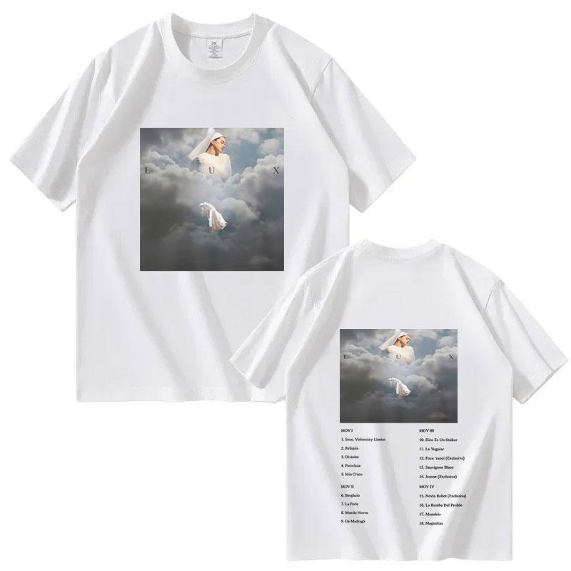 Rosalía LUX New Ablum Tour Cover Tee Rosalia Double Sided Print T Shirts Men Women Fashion Retro Short Sleeve Summer Casual Tees