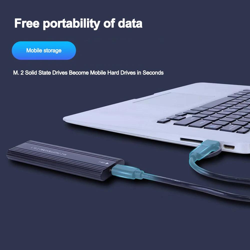 M2 SSD Case M.2 NVMe SATA SSD Enclosure M.2 To USB Type C SSD Adapter 10Gbps USB 3.1 External Case Supports M and B and B&M Keys