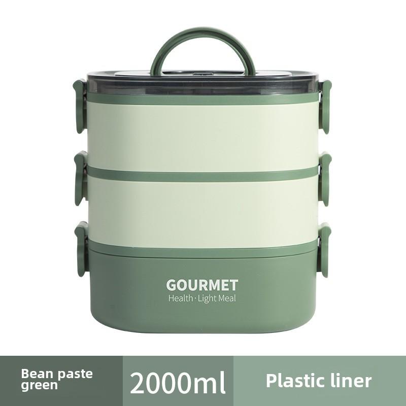 

Многослойный ланч-бокс большой емкости — портативный и пригодный для использования в микроволновой печи; Идеально подходит для студентов и офисных работников. 800ML