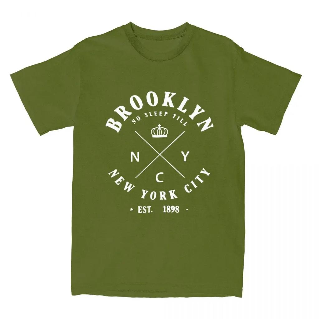 Creative Brooklyn Est.1898 New York T-Shirts Men Women's Cotton Letter Print Tees Shirt Adult Clothes