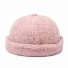 Rolled Edge Docker Cap Solid Color Beanie Hat Simple Brimless Hat  Autumn