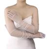 Classical White Fingerless Wedding Gloves Exquisite Embroidery Sheer For Evening Gowns