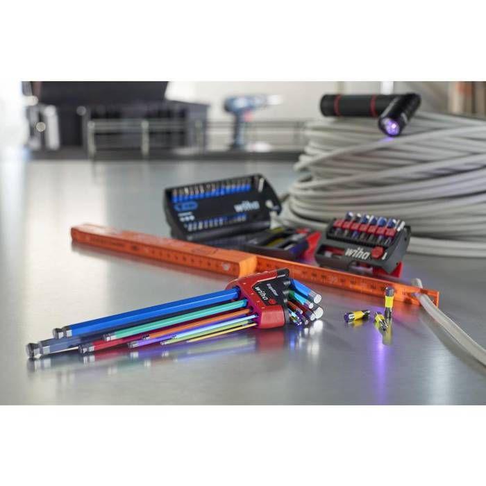 Wiha magicring 6 pans intérieurs jeu de clés mâles coudées 1.5 mm, 2 mm, 2.5 mm, 3 mm, 4 mm, 5 mm, 6 mm, 8 mm, 10 mm 1.