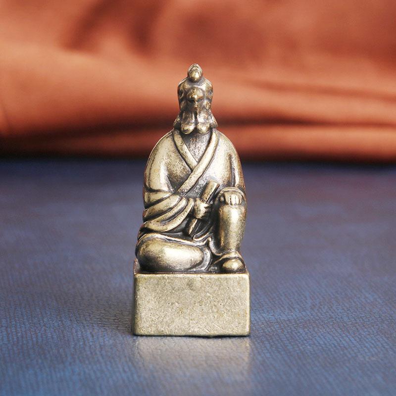 Brass Zodiac Guardian God Desktop Ornament Wealth Attraction Copper Seal Study Room Decoration Old Copperware Wholesale