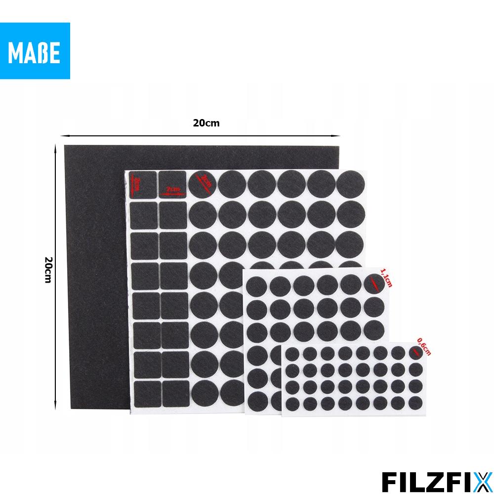 FILZFIX Felt Gliders Black 133 Pcs Furniture Gliders Chair Gliders Self-adhesive