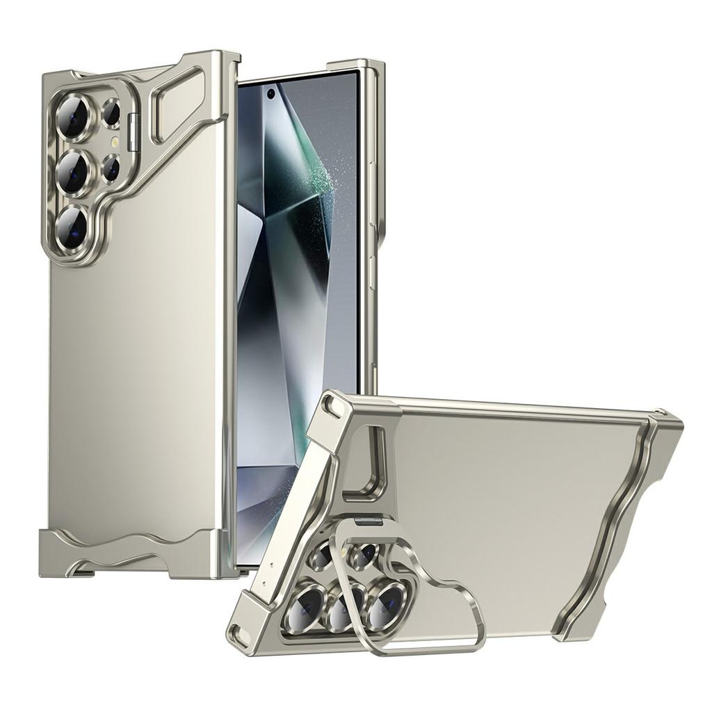 For Samsung Galaxy S25 Ultra Bumper Case Lens Kickstand Heat Dissipating Metal Corner Phone Cover