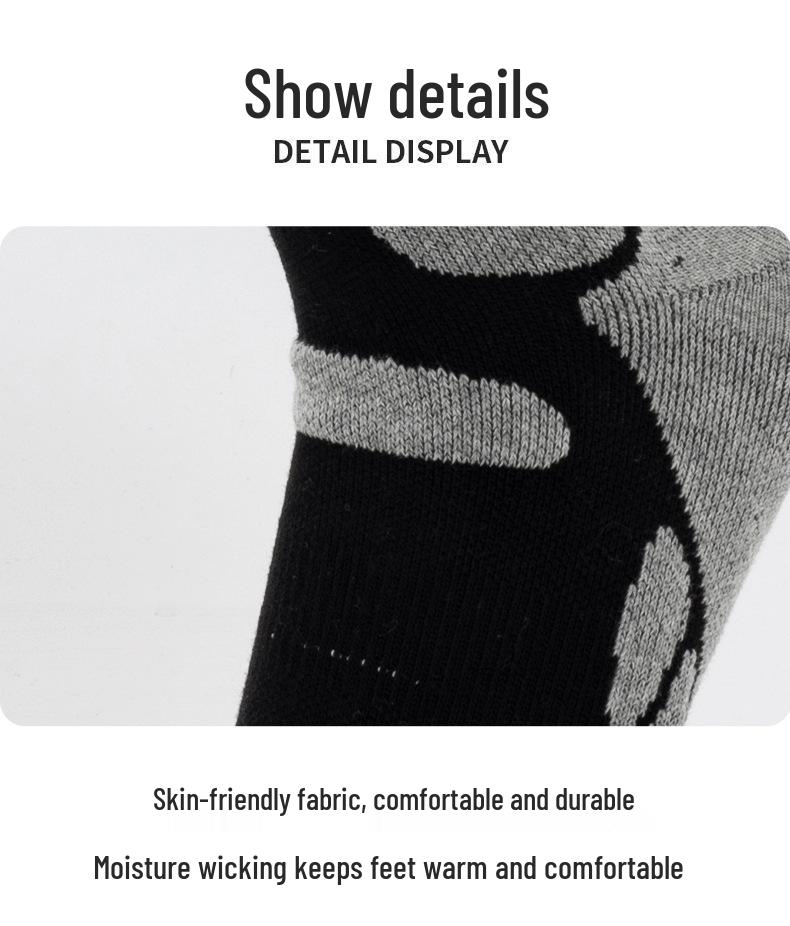 Skisocken Outdoor-Sport: Dickes Frottee, Überknie, Schweißabsorbierend, Warme & Bequeme Wandersocken