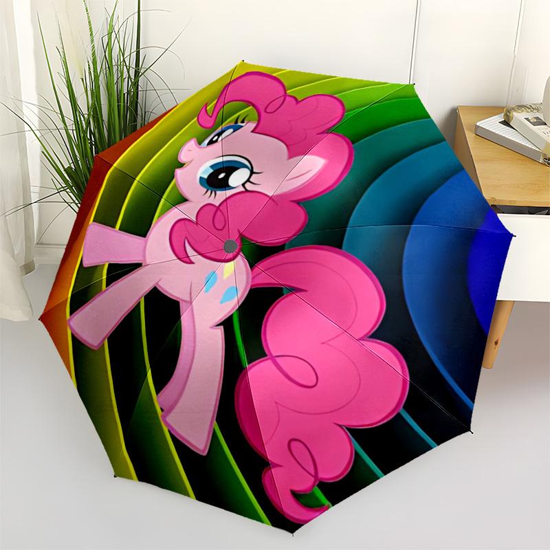 My Little Pony, Friendship Automatic Folding Umbrella with Sturdy Iron Frame, Portable Compact Travel Umbrella All-Season Use Parties 0807057