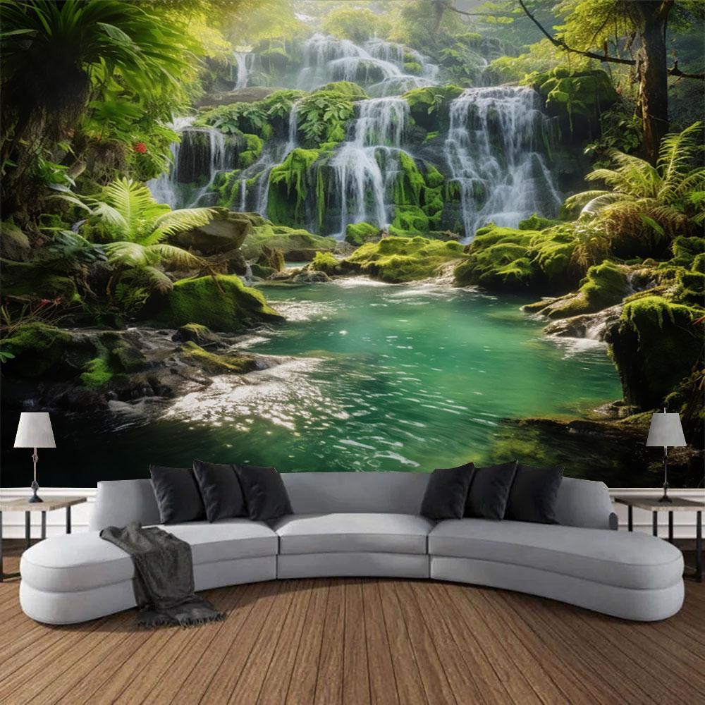 Frumoasă pădure naturală imprimată tapiserie mare de perete ieftină hippie agățată tapiserii de perete boeme decor mandala de perete