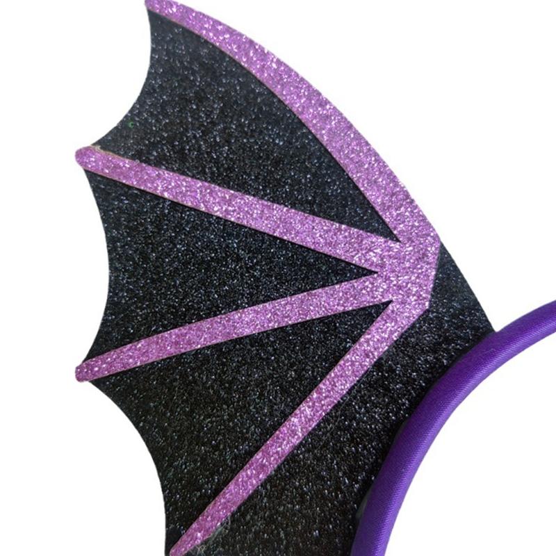 Gothics Sequins Bat Hairband for Adult Kids Cosplay Party Costume Day of the Death Bat Headpiece Halloween Accessories