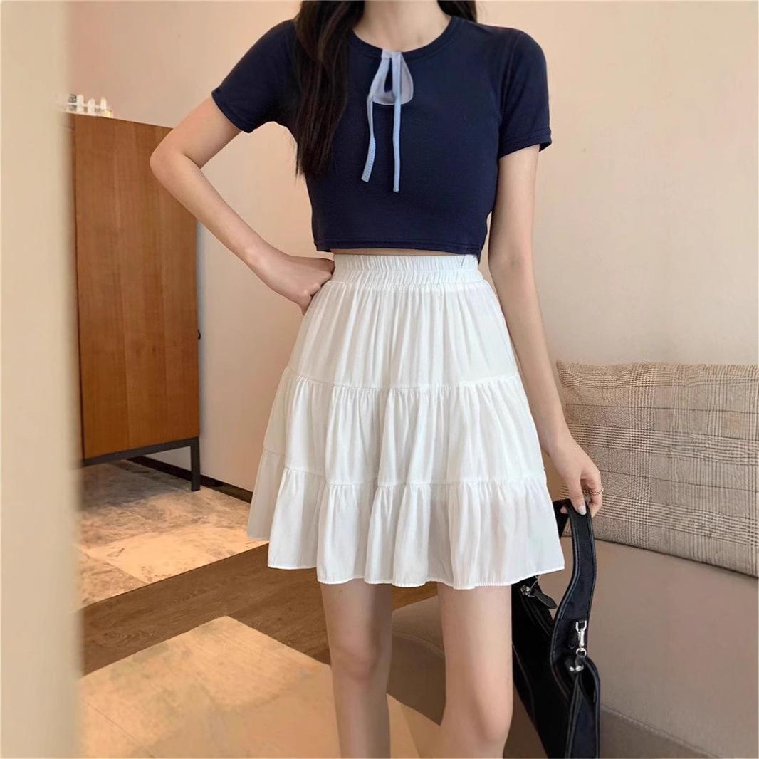

Women s White High Waist Pleated Midi Skirt - 2025 A-line Slimming Design 3XL [141-159 lbs]