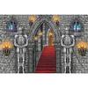 Medieval Party Backdrop Decorations Vintage Castle Backdrop Arch Door Window Knight Photography Photo Stone Wall Background Prop