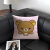 Cute Cartoon Anime R-Rilakkuma Cushion Cover Natural Linen Organic Fabric Double-Sided Printing Sofa Home Decor Gift Pillow Case