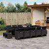 Vidaxl 15-Cz. Garden Furniture Set With Cushions, Black, PE Rattan