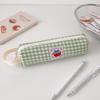 Cute Plaid Large Capacity Pencil Case Pen Bag Kawaii Stationery Storage Bag Suitable For Back-To-School Season Girls