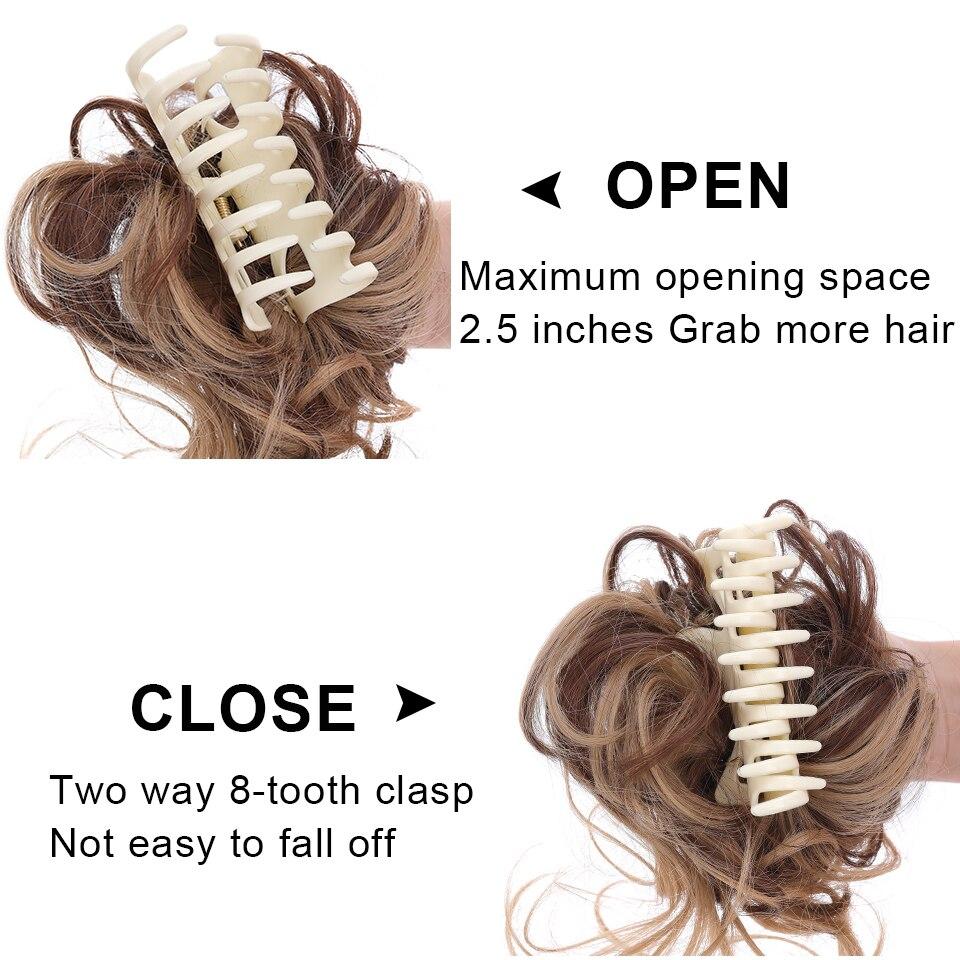 LUPU Synthetic Messy Curly Claw Clip In Hair Extension Chignon Donut Roller Hairpiece For Women Heat Resistant Fake Hair Bun
