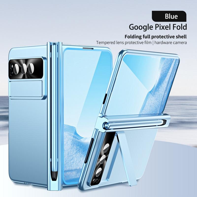 

Глянцевая интегрированная пленка для Google Pixel Fold со стеклянным объективом, прорезью для пера, протектором, противоударным держателем, чехлом для держателя