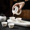 Yangzhiyu ceramic travel tea set: one pot, three cups, Kuaike cup, outdoor travel exquisite small set, single-person drinking tea set